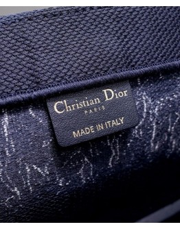 Dior Blue Multicolor Tie Dior Embroidery Dark Blue