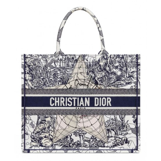 Dior Blue Multicolor Dior Around the World Embroidery Blue