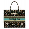 Dior Book Tote Embroidered Canvas Tote Green