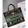Dior Book Tote Embroidered Canvas Tote Green