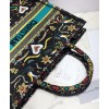 Dior Book Tote Embroidered Canvas Tote Green