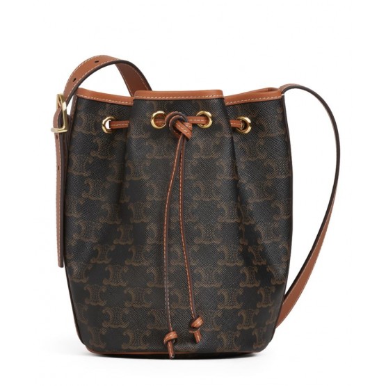 Celine Small Drawstring Bag In Triomphe Canvas