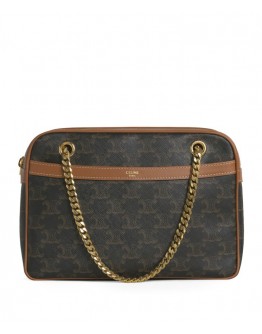 Celine Medium Patapans In Triomphe Canvas Brown