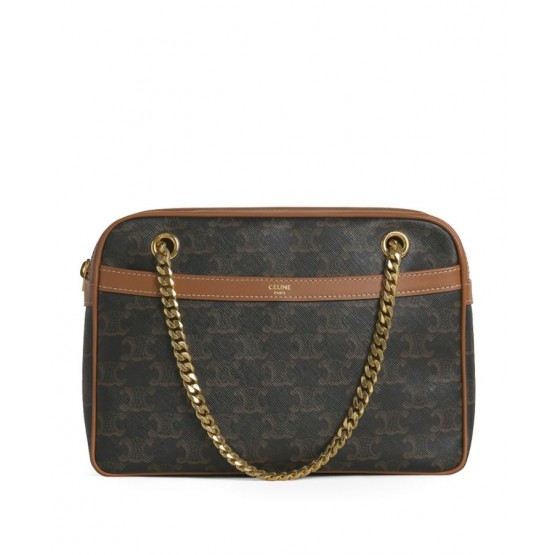 Celine Medium Patapans In Triomphe Canvas Brown