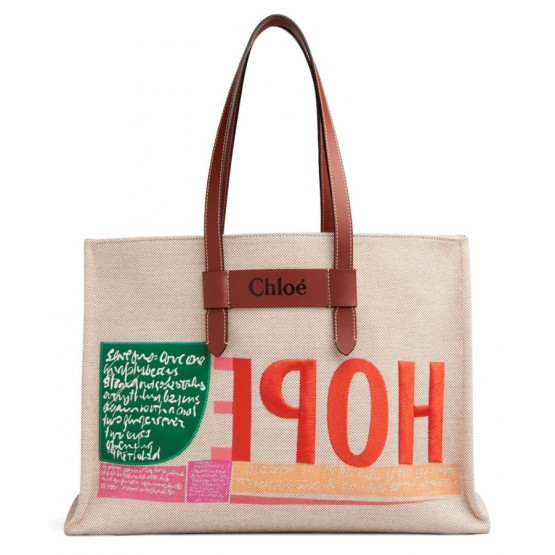 Chloe Corita Kent Large Tote Cream