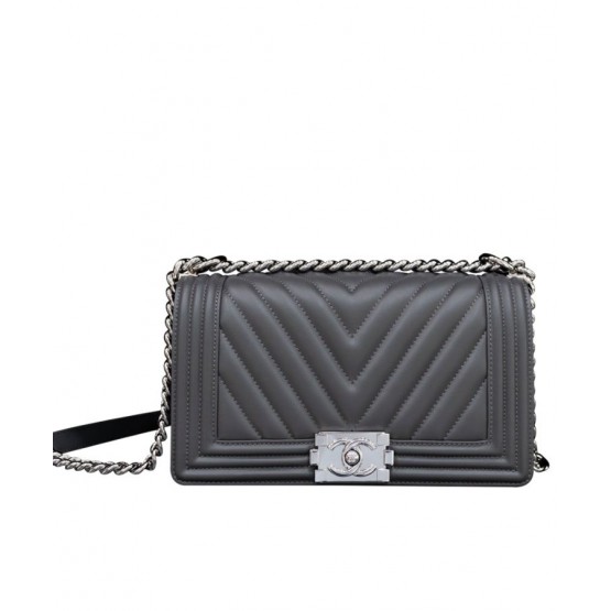 C-C Medium Boy Handbag A67086 Dark Gray