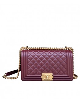 C-C Lambskin Medium Boy Bag A67086