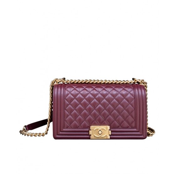 C-C Lambskin Medium Boy Bag A67086