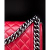 C-C Lambskin Medium Boy Bag A67086 Red