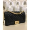 C-C Black Lambskin Medium Boy Bag A67086 Black