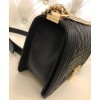 C-C Black Lambskin Medium Boy Bag A67086 Black