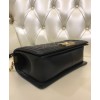 C-C Black Lambskin Medium Boy Bag A67086 Black