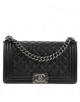 C-C Lambskin Boy Bag A67086 Black
