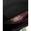 C-C Small Flap Bag With Top Handle A92990 Black