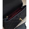 C-C Small Flap Bag With Top Handle A92990 Black