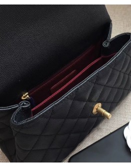 C-C Small Flap Bag With Top Handle A92990 Black