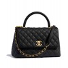 C-C Flap Bag With Top Handle A92991 Black