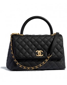 C-C Flap Bag With Top Handle A92991 Black
