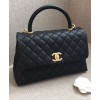 C-C Flap Bag With Top Handle A92991 Black