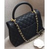 C-C Flap Bag With Top Handle A92991 Black