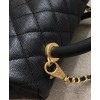 C-C Flap Bag With Top Handle A92991 Black