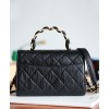 C-C Mini Flap Bag With Top Handle AS2477 Black