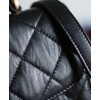 C-C Mini Flap Bag With Top Handle AS2477 Black