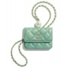 C-C Flap Coin Purse With Chain AP2119 Blue