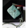 C-C Flap Coin Purse With Chain AP2119 Blue