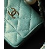 C-C Flap Coin Purse With Chain AP2119 Blue