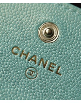 C-C Flap Coin Purse With Chain AP2119 Blue