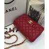 C-C Quilted Leather Flap Bag 20cm  A01116