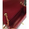 C-C Quilted Leather Flap Bag 20cm  A01116