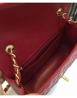 C-C Quilted Leather Flap Bag 20cm  A01116