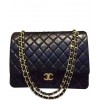 C-C CF MAXI 33cm Bag A58601 Black Lambskin