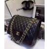 C-C CF MAXI 33cm Bag A58601 Black Lambskin