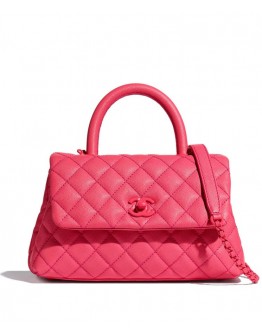 C-C Flap Bag with Top Handle Peachblow