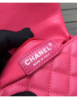 C-C Flap Bag with Top Handle Peachblow