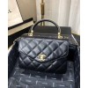 C-C Small Flap Bag with Top Handle AS0625 Black
