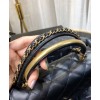 C-C Small Flap Bag with Top Handle AS0625 Black