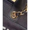 C-C Large Deauville Canvas Tote Shopping Bag A66941 Dark Blue