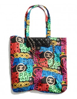 C-C Foldable Tote Bag With Chain Red