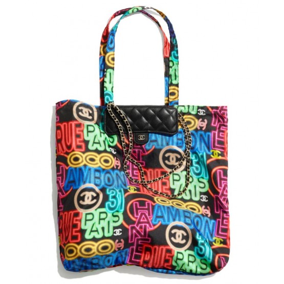 C-C Foldable Tote Bag With Chain Red