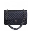 C-C V Type Flap Bag A01112 Black