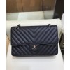 C-C V Type Flap Bag A01112 Black