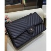 C-C V Type Flap Bag A01112 Black