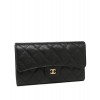 C-C Quilted Flap Wallet in Caviar A31506 Black