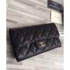 C-C Quilted Flap Wallet in Caviar A31506 Black