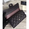 C-C Quilted Flap Wallet in Caviar A31506 Black