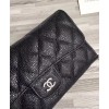 C-C Quilted Flap Wallet in Caviar A31506 Black